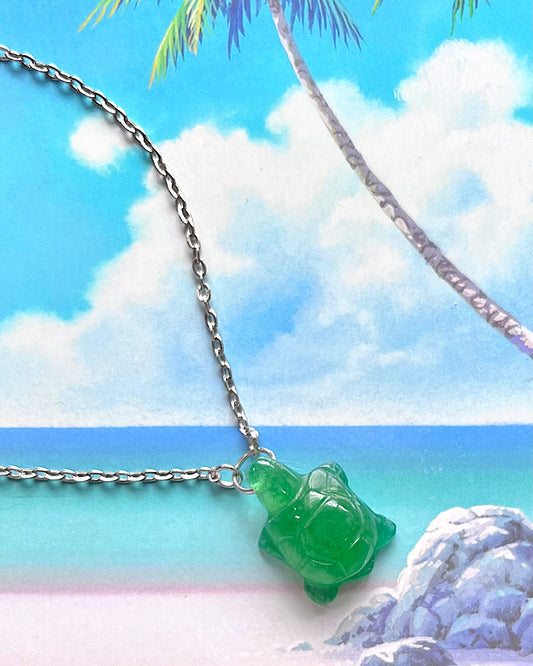Green Aventurine Turtle Necklace