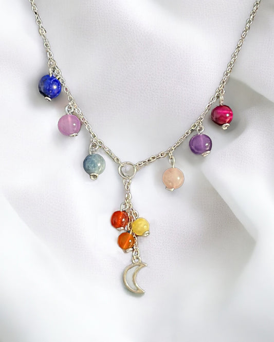 Moon 8 Stone Necklace