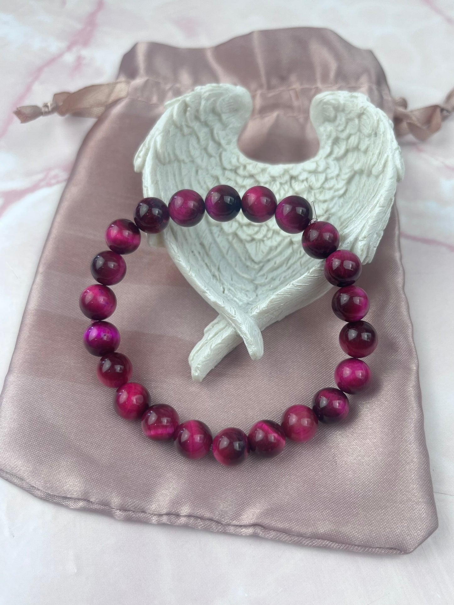 8mm Pink Tigers Eye Bracelet
