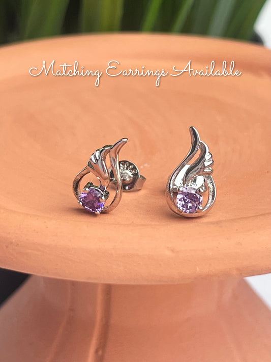 S925 Amethyst Wing Necklace