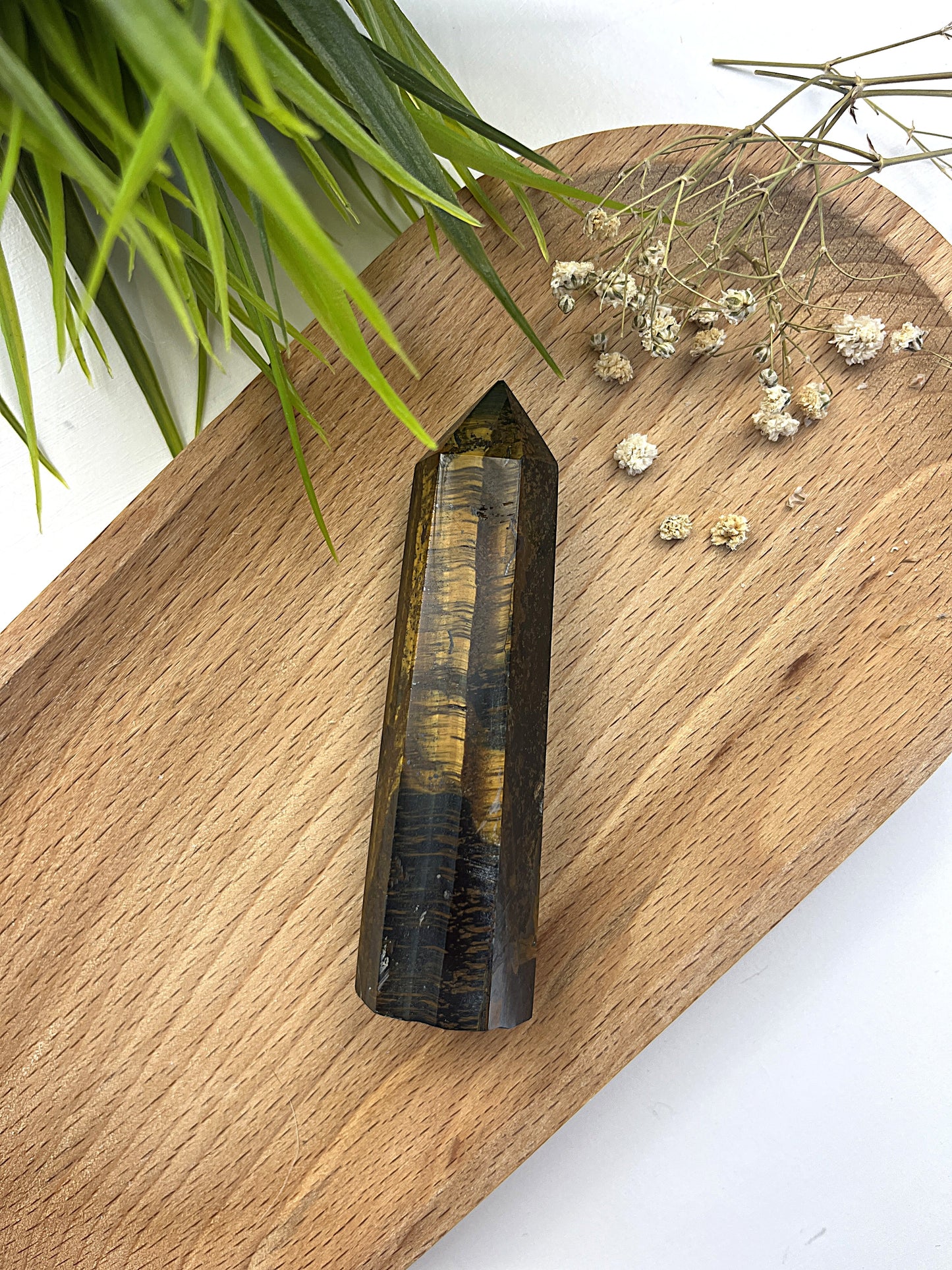 Tigers Eye Tower CHIPPED TIP!