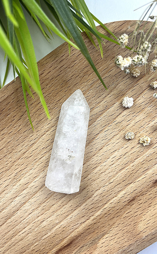 Clear Quartz Tower CHIPPED TIP!