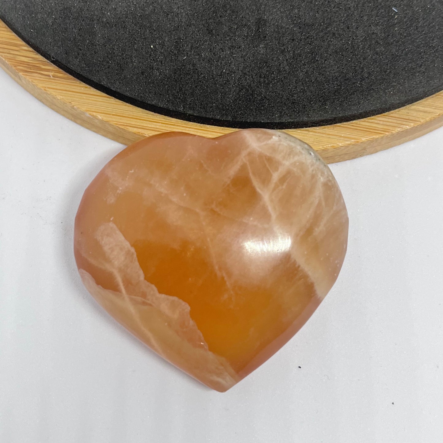 Honey Calcite Heart