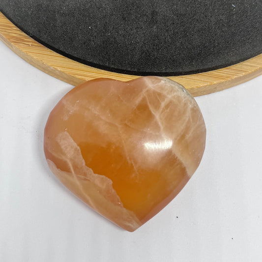Honey Calcite Heart